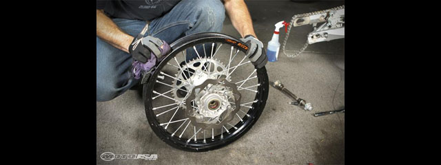 changing a dirt bike tire
